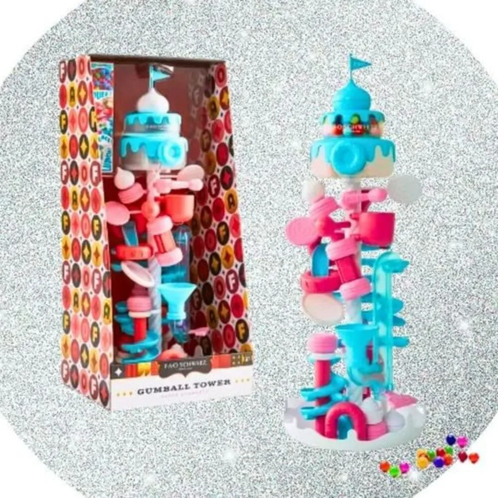 FAO Schwarz Gumball Playground Tower Machine Interactive Toy Holds 40 Gumballs